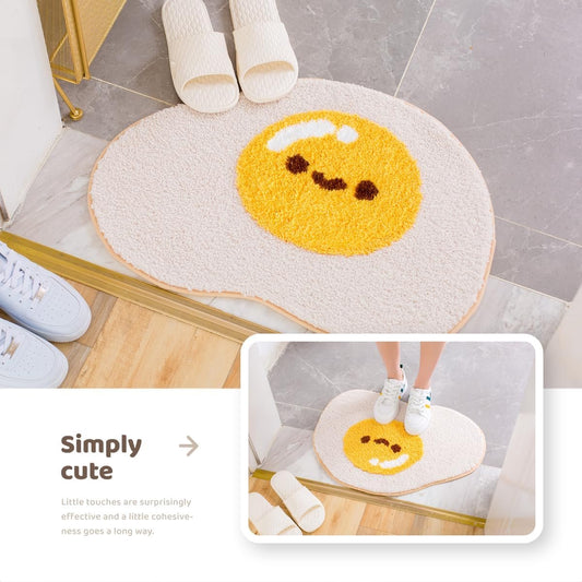 Sunny Egg Badmat - Antislip Zachte Microvezel 50x80 | Ymonde
