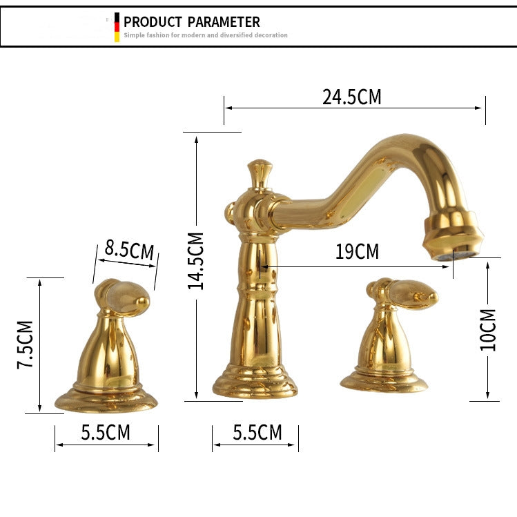 Lumière Basin Mixer - Brass Dual Handle 3-Hole | Ymonde