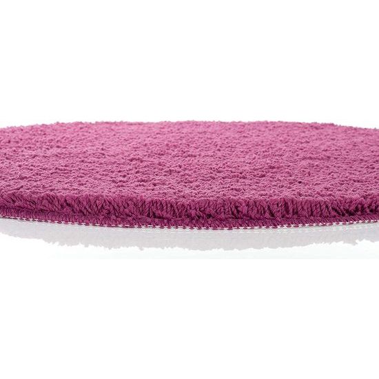 Rund Badematte Ø60 cm Bringebærfarget - Lilla Sklisikker & Myk | Ymonde®