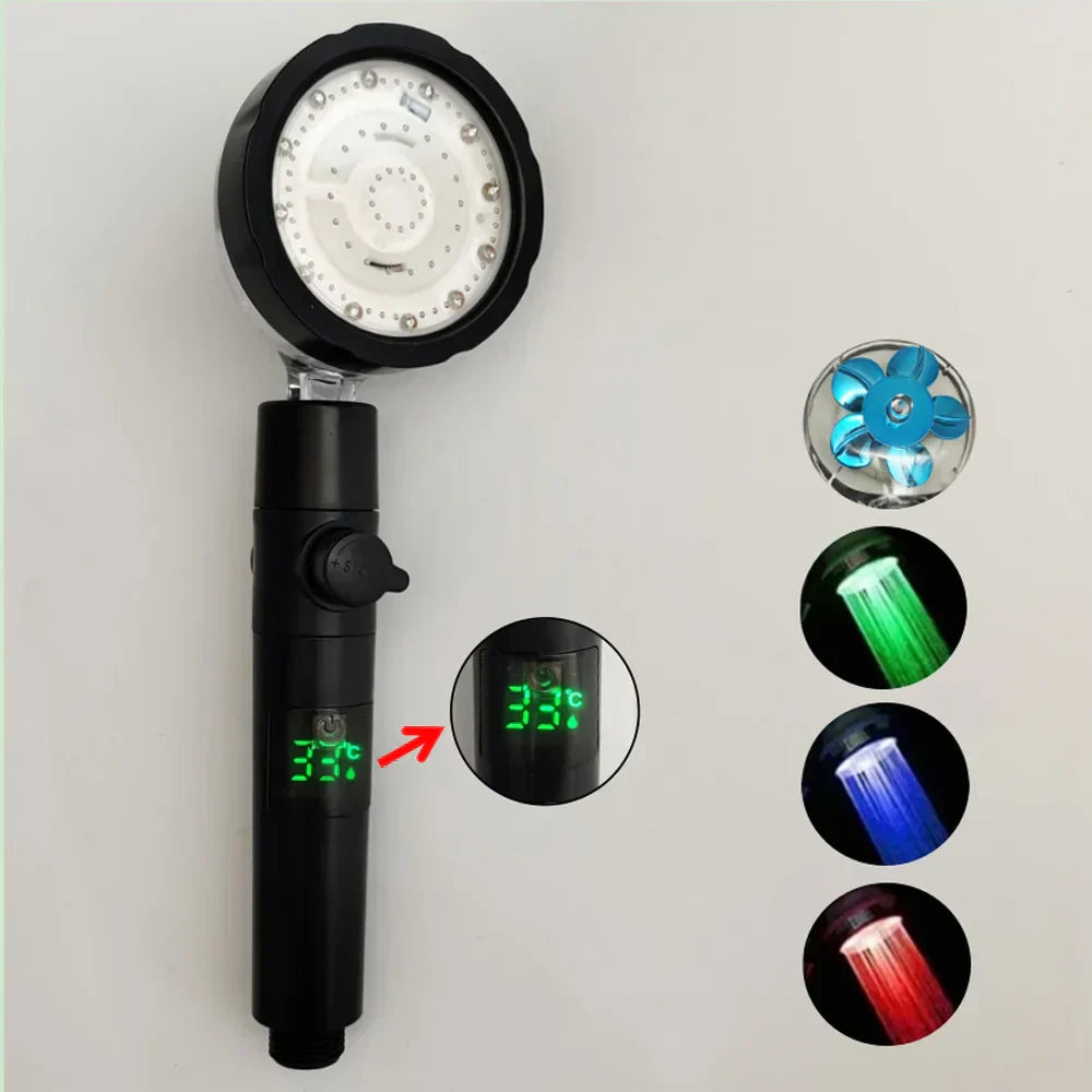 SaraGlow Shower Head – LED Temperature & Turbo Rain Shower | Ymonde
