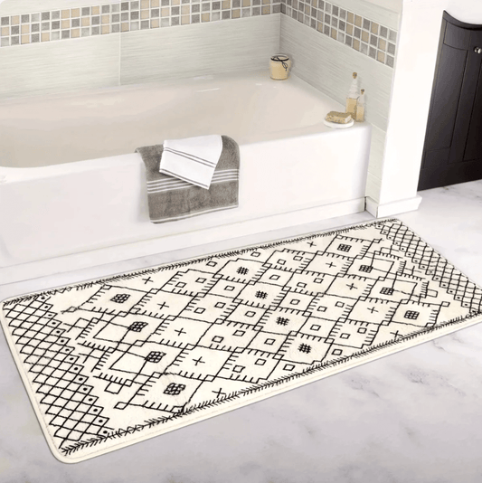 MaisonSpa XXL - Elegante Badmat met Ruitpatroon en Antislip Onderzijde | Ymonde