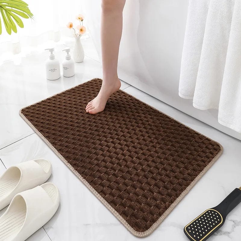 ChocoMath Badmat – Luxe Chocoladebruine Mat met Antislip | Ymonde