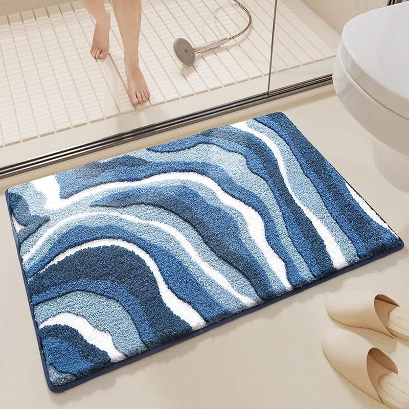 WaveFlow Bath Mat – Soft Comfort & Non-Slip Design | Ymonde