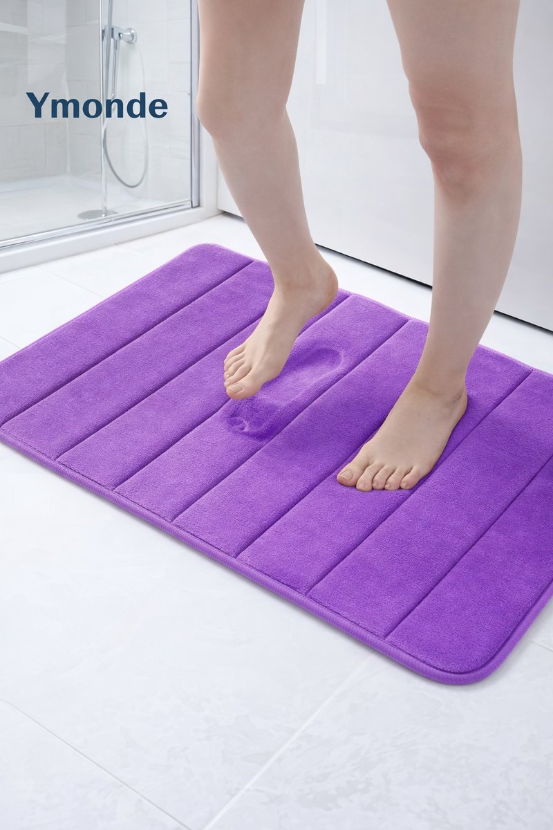 Violetta lilla badematte Ymonde 40×60 cm med anti-skli
