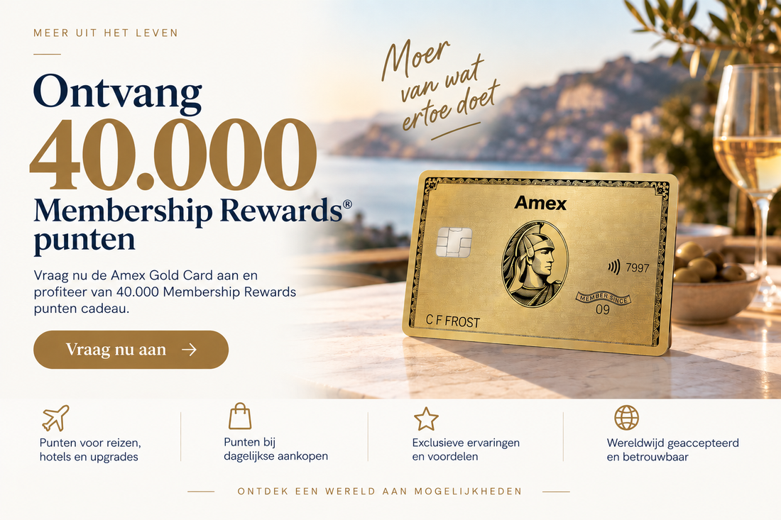 American Express Gold met 40.000 extra Membership Rewards punten