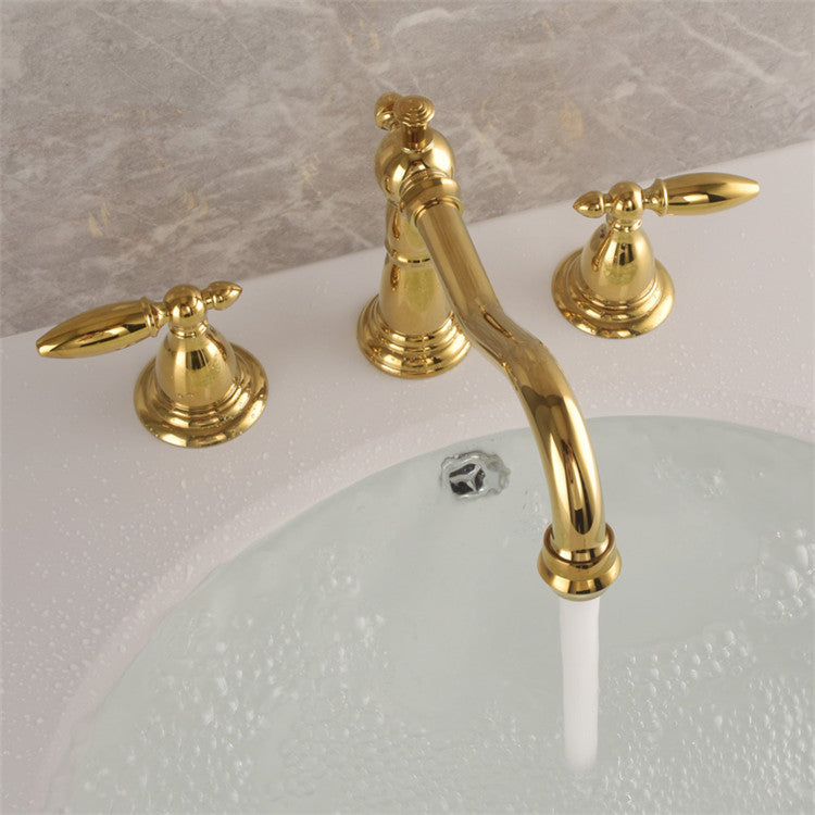 Lumière Basin Mixer - Brass Dual Handle 3-Hole | Ymonde
