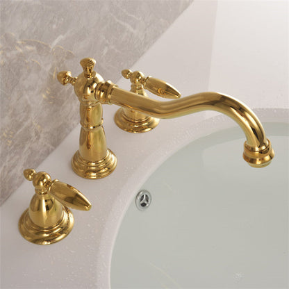 Lumière Basin Mixer - Brass Dual Handle 3-Hole | Ymonde
