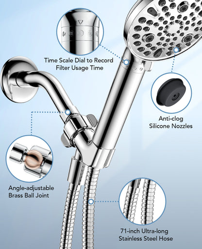 HydroPure Shower Head – 10 Settings & Mineral Filter Hand Shower | Ymonde