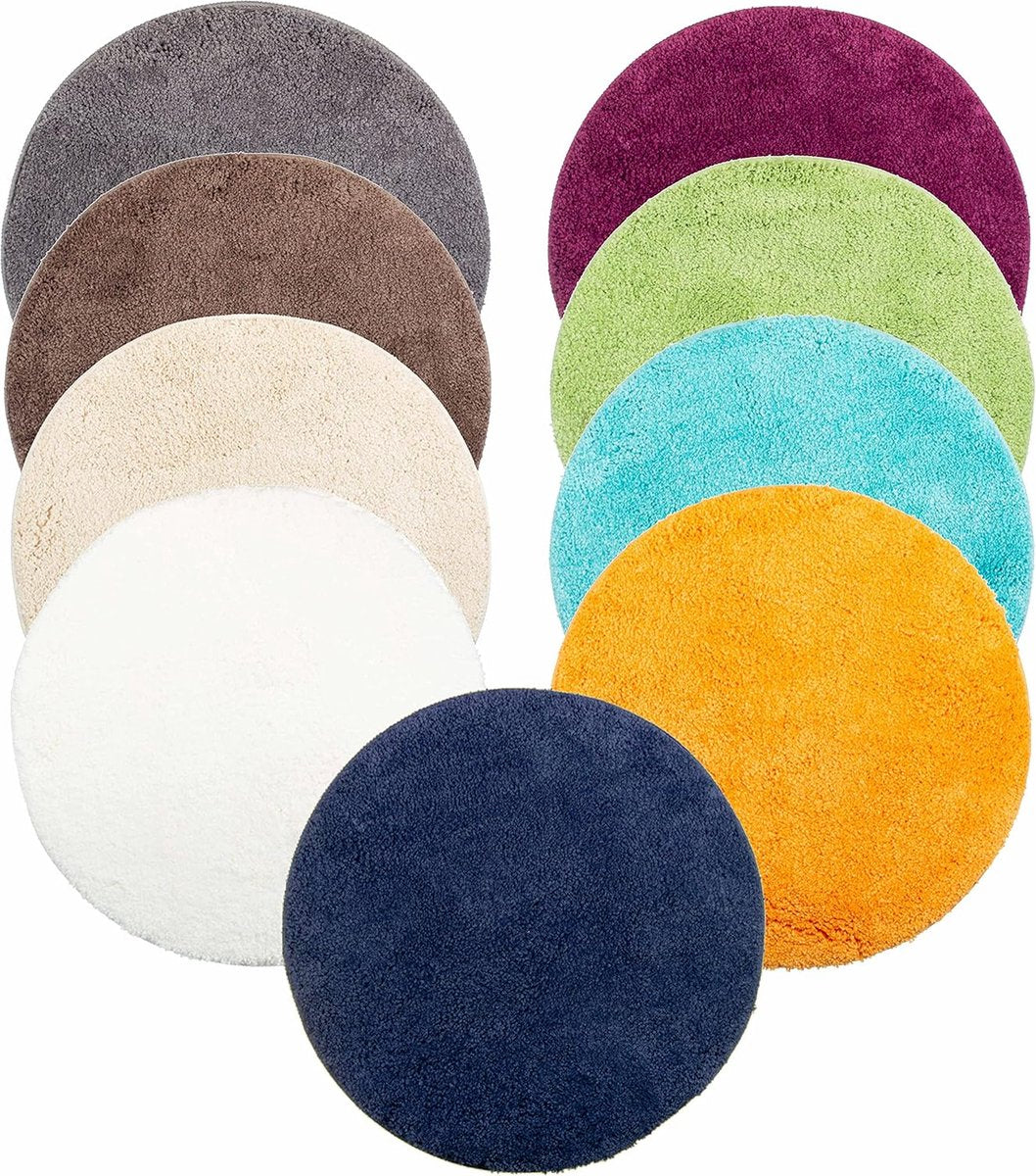 SoftCircle Grey Round Bath Mat Ø60 cm – Grey Non-slip & Water-absorbent
