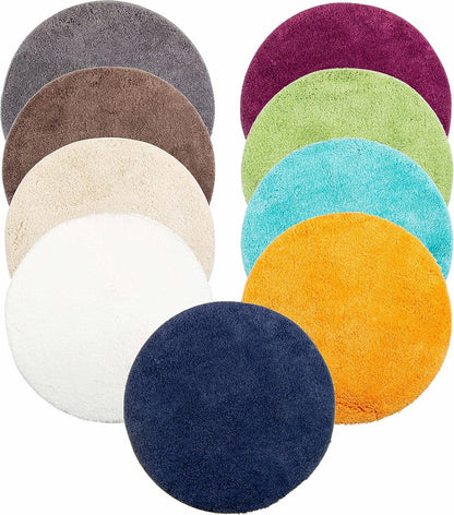 SoftCircle Grey Round Bath Mat Ø60 cm – Grey Non-slip & Water-absorbent