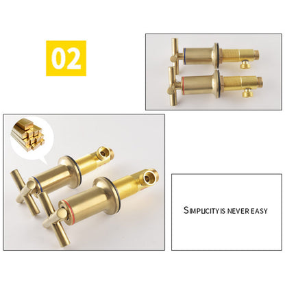 BrushFlow – Brushed Gold 3-Hole Washbasin Tap | Ymonde
