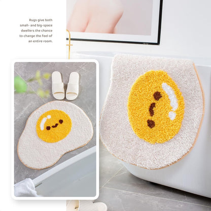 Sunny Egg Bath Mat - Anti-Slip Soft Microfiber 50x80 | Ymonde