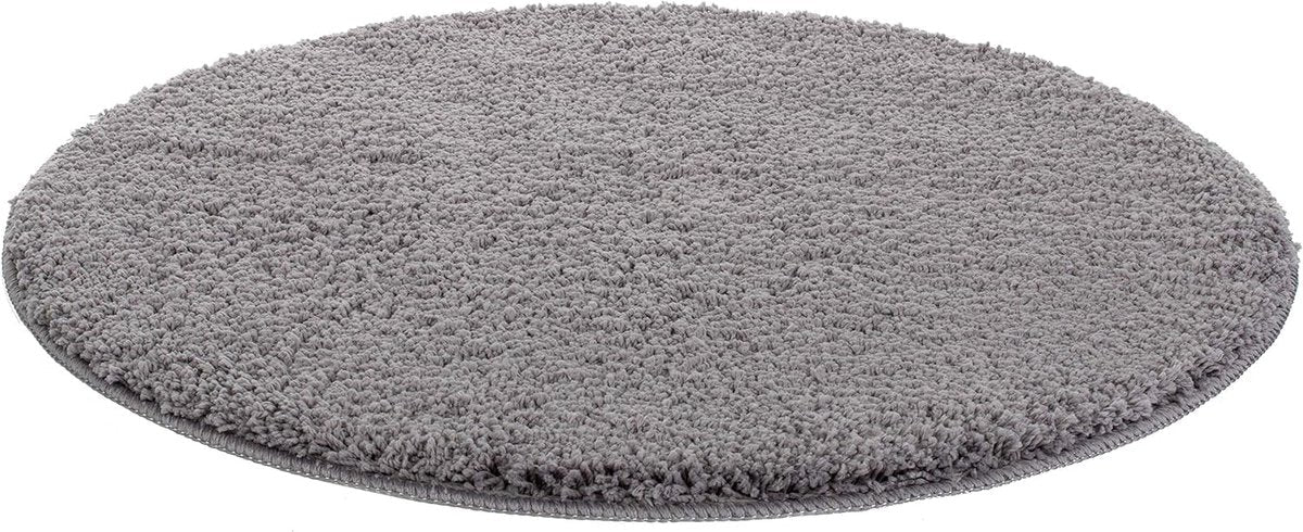 SoftCircle Grey Round Bath Mat Ø60 cm – Grey Non-slip & Water-absorbent