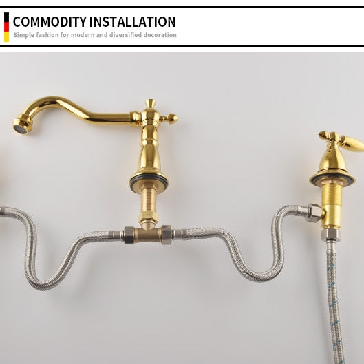 Lumière Basin Mixer - Brass Dual Handle 3-Hole | Ymonde