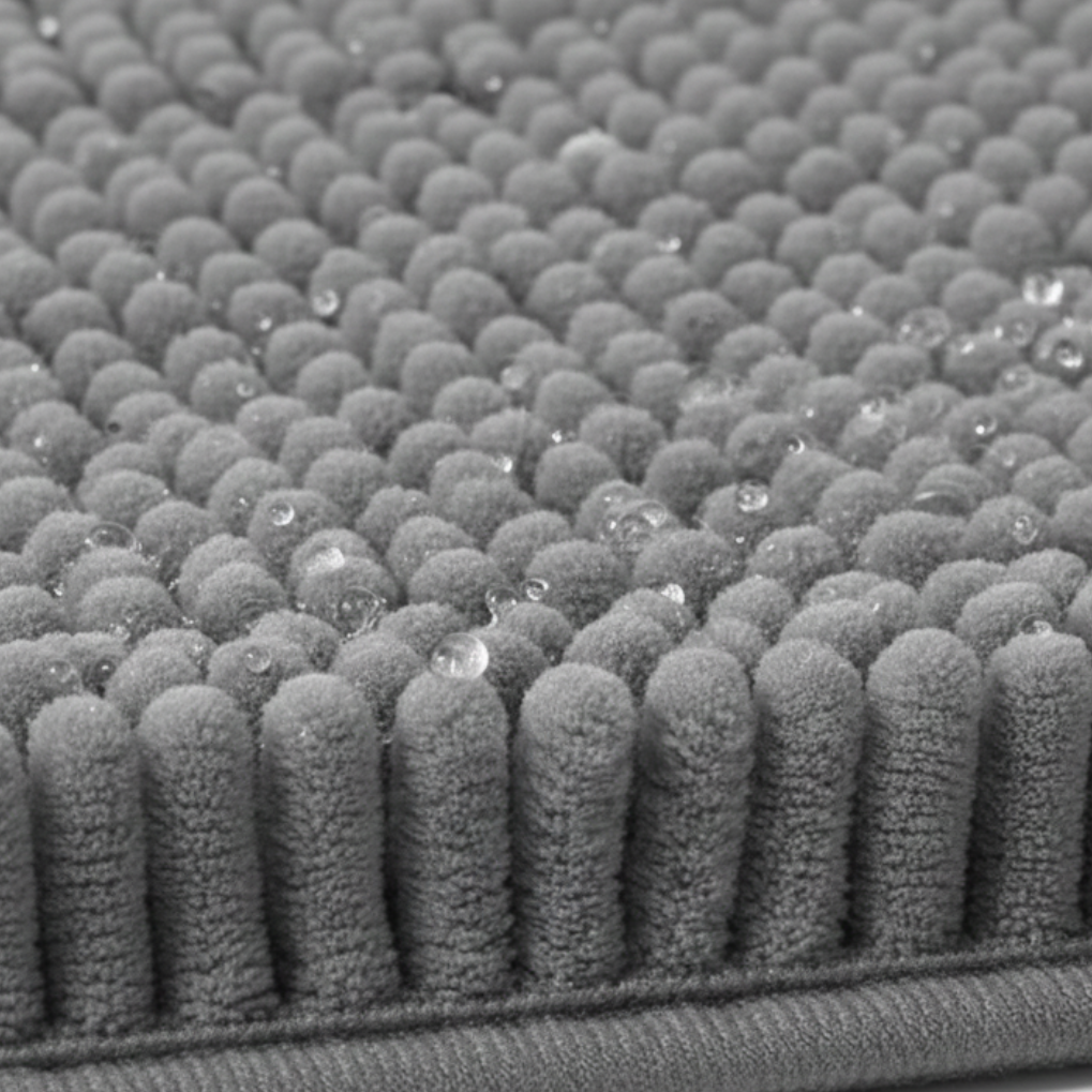 Gray Bath Mat – Non-Slip & Absorbent – ​​Comfortable Bathroom Mat 60 x 90 CM