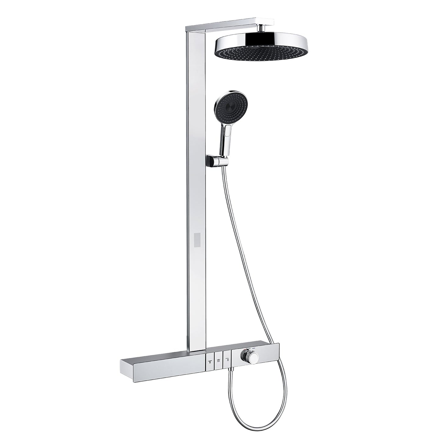 ChromeFlow Surface-mounted Rain Shower - Thermostatic Shower Set Chrome | Ymonde