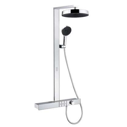 ChromeFlow Surface-mounted Rain Shower - Thermostatic Shower Set Chrome | Ymonde