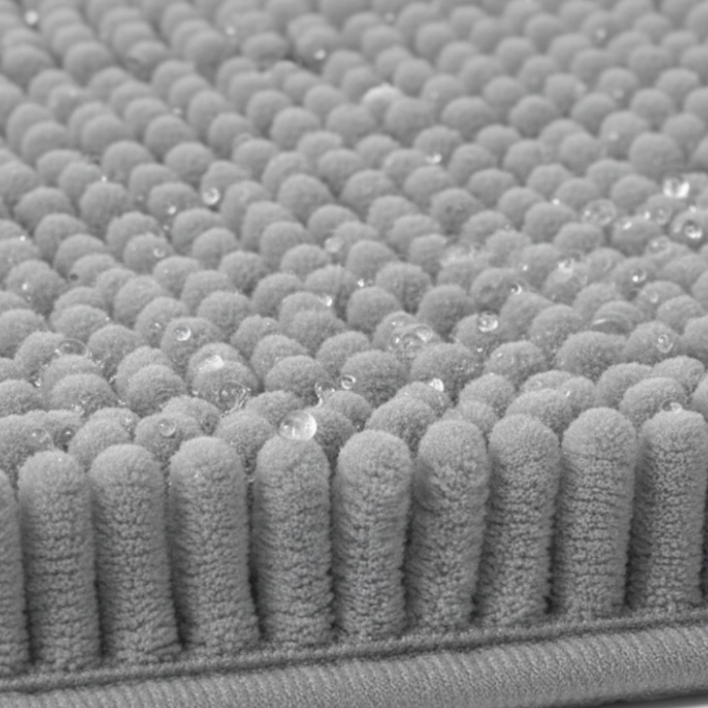 Light Gray Bath Mat 90x60 cm – Non-Slip & Absorbent – ​​Comfortable Bathroom Mat