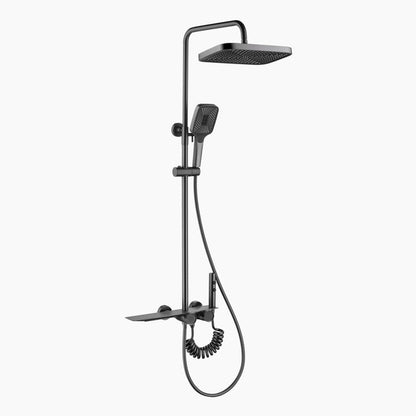 AquaLuxe 3-in-1 Shower Set - Built-in Rain Shower Metal Gray | Ymonde