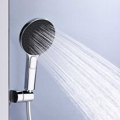 ChromeFlow Surface-mounted Rain Shower - Thermostatic Shower Set Chrome | Ymonde