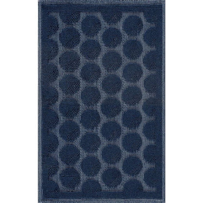 Donkerblauwe Badmat met Stippen – Katoen & Antislip | Ymonde®