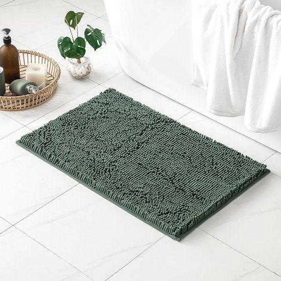 Forest Luxury Badematte - Anti-skli mikrofiber 50x80 Mosegrønn | Ymonde