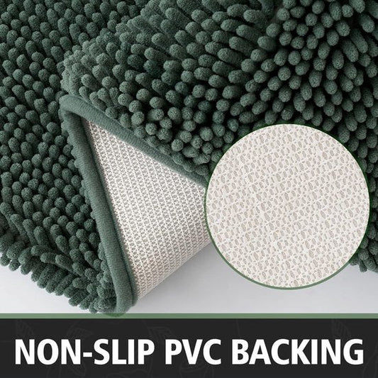 MossLine Badmat - Chenille Antislip 45x120 Mosgroen | Ymonde
