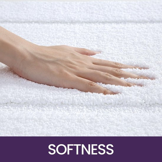 DryNest Bath Mat 60x110 cm - White Non-Slip Microfiber Bathroom Carpet | Ymonde