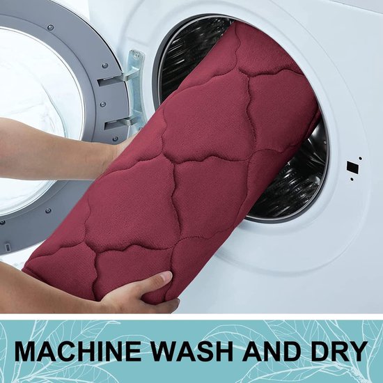 RubyNest Bath Mat - Memory Foam Microfiber 50x80 Burgundy | Ymonde