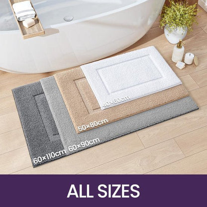 DryNest Bath Mat 60x110 cm - White Non-Slip Microfiber Bathroom Carpet | Ymonde