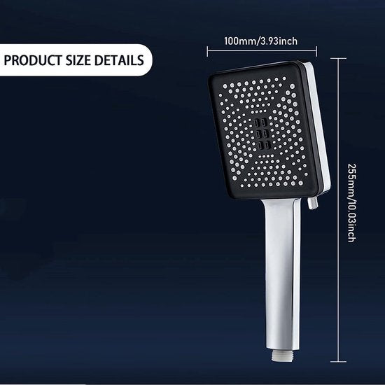 HydroForce Shower Head - High Pressure 6 Positions Square | Ymonde