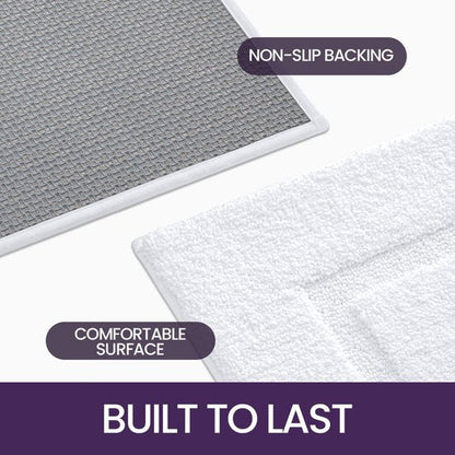 DryNest Bath Mat 60x110 cm - White Non-Slip Microfiber Bathroom Carpet | Ymonde