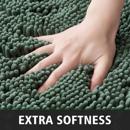 MossLine Bath Mat - Chenille Anti-Slip 45x120 Moss Green | Ymonde