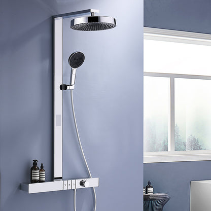 ChromeFlow Surface-mounted Rain Shower - Thermostatic Shower Set Chrome | Ymonde