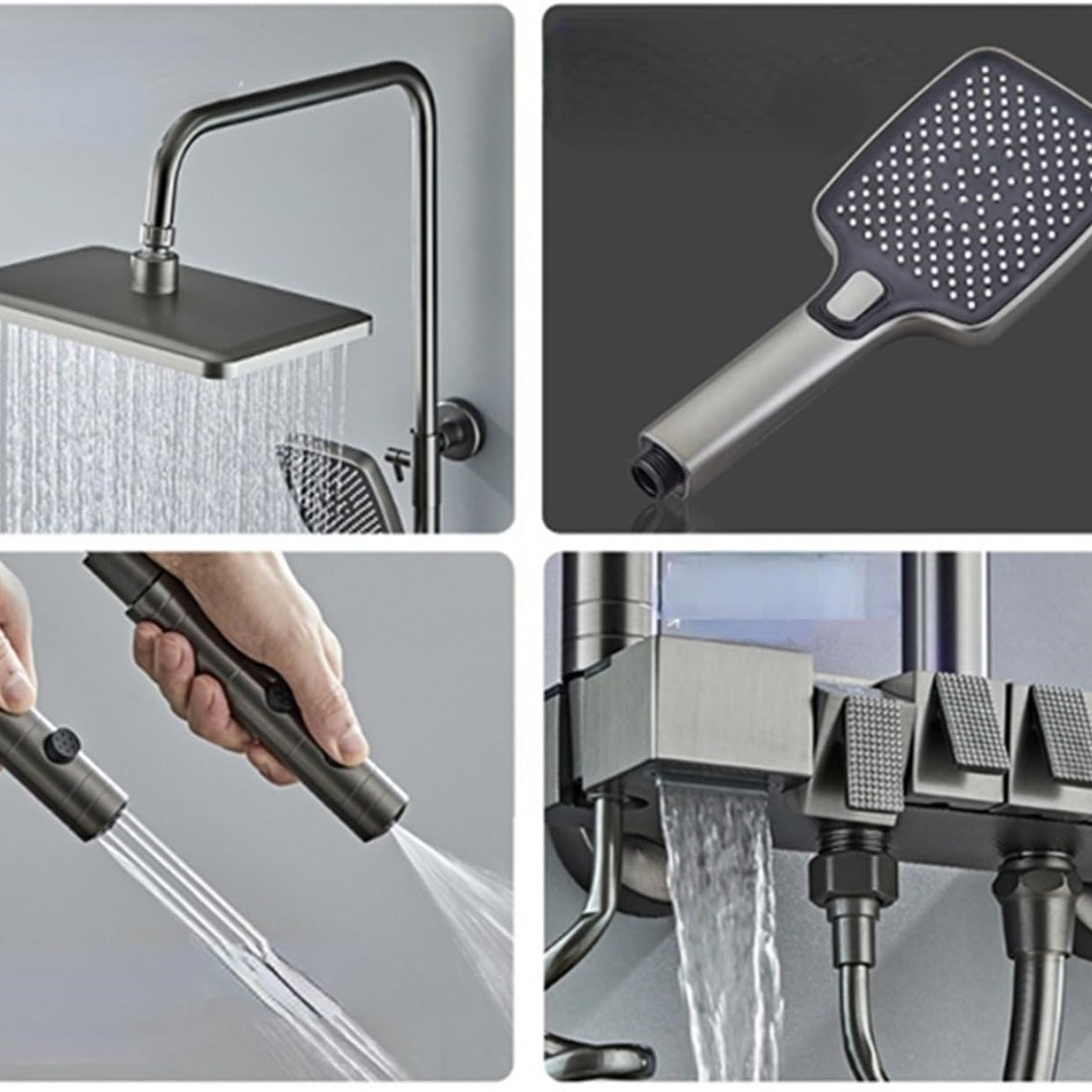 ZenithFlow Digital Wellness Shower - Thermostatic Surface-mounted Shower Set | Ymonde