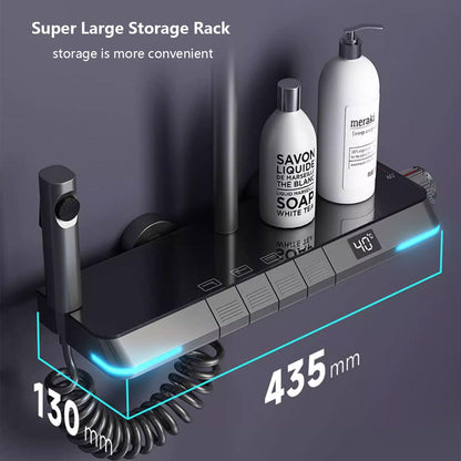 SmartTemp Shower Set - Thermostatic Rain Shower with Digital Display | Ymonde