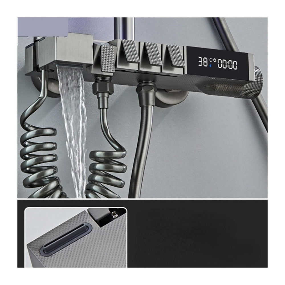 ZenithFlow Digital Wellness Shower - Thermostatic Surface-mounted Shower Set | Ymonde