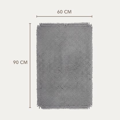 Gray Bath Mat – Non-Slip & Absorbent – ​​Comfortable Bathroom Mat 60 x 90 CM