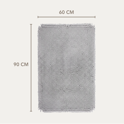 Light Gray Bath Mat 90x60 cm – Non-Slip & Absorbent – ​​Comfortable Bathroom Mat