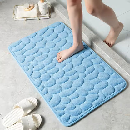 Light Blue Non-Slip Shower and Bath Mat 40 × 60 cm – Safe & Water-Draining