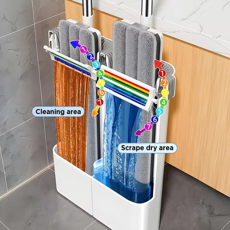 DuoDry Mopp-Set – 2-in-1-Mopp mit selbstauswringendem Eimer | Ymonde
