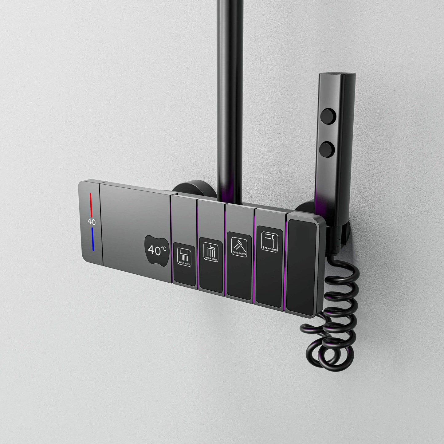 OnyxRain System - Digital Thermostatic Rain Shower with LED Display | Ymonde