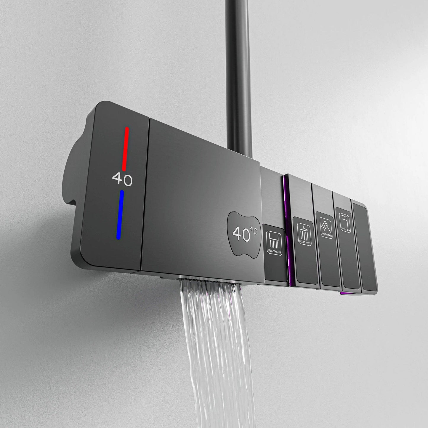 OnyxRain System - Digital Thermostatic Rain Shower with LED Display | Ymonde