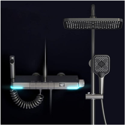 SmartTemp Shower Set - Thermostatic Rain Shower with Digital Display | Ymonde
