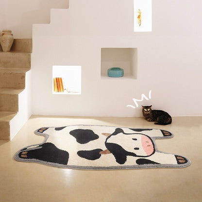 CowLuxe Bath Mat - Long Cow Shape Non-Slip 50x120 CM | Ymonde