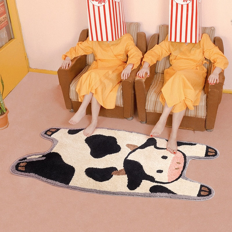 CowLuxe Bath Mat - Long Cow Shape Non-Slip 50x120 CM | Ymonde