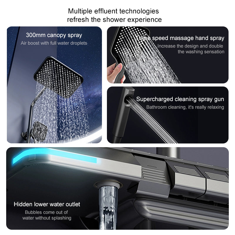 SmartTemp Shower Set - Thermostatic Rain Shower with Digital Display | Ymonde