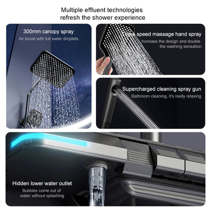 SmartTemp Shower Set - Thermostatic Rain Shower with Digital Display | Ymonde