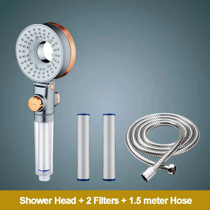 OrangeSpray Shower Head - Double-sided Hand Shower with 3 Spray Settings and Filter | Ymonde