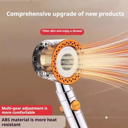 FlowFive Shower Head - 5-Spray Hand Shower with Filter and Stop Button | Ymonde